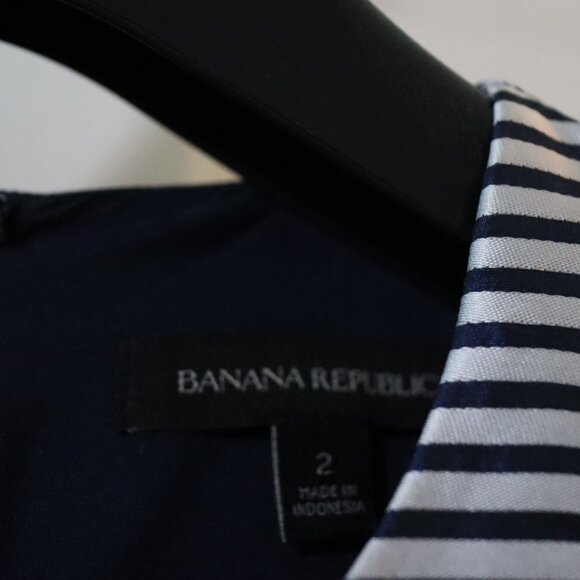 Banana Republic | Sliver & Navy Blue Striped Dress, Size 2 - Picture 8 of 9